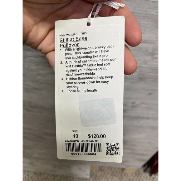 Lululemon Still at Ease Sweater Pink Antoinette Long Sleeve Size 10 - cashmere - Picture 3 of 16